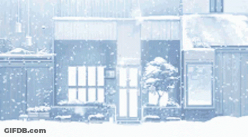 Snow Falling Outside Building 37 GIF