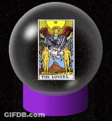 Snow Globe With Lovers Tarot Card GIF