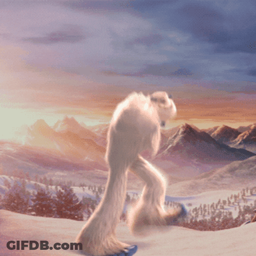 Snow Monster Animated Happy Dance GIF