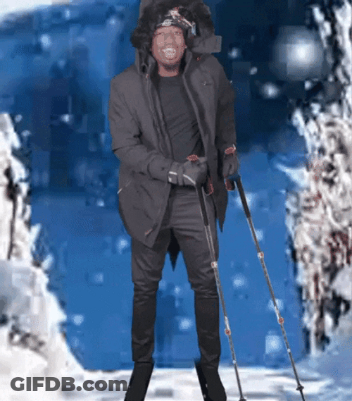 Snow Skiing Happy Dance Meme GIF