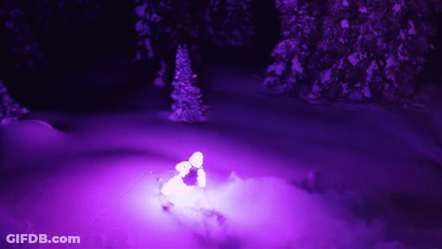 Snow Skiing Neon Lights GIF