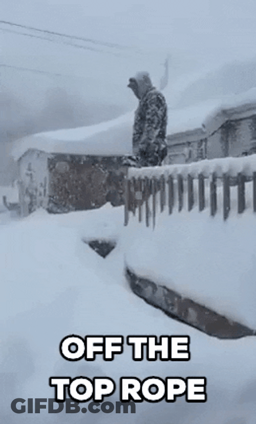 Snow Storm Diving Off The Top Rope GIF