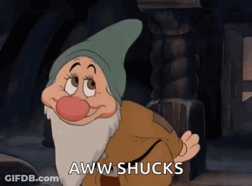 Snow White Character Saying Aww Shucks GIF