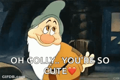 Snow White Character Saying Oh Golly You're So Cute GIF