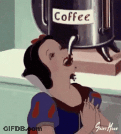 Snow White Direct Drinking Of Animated Coffee GIF