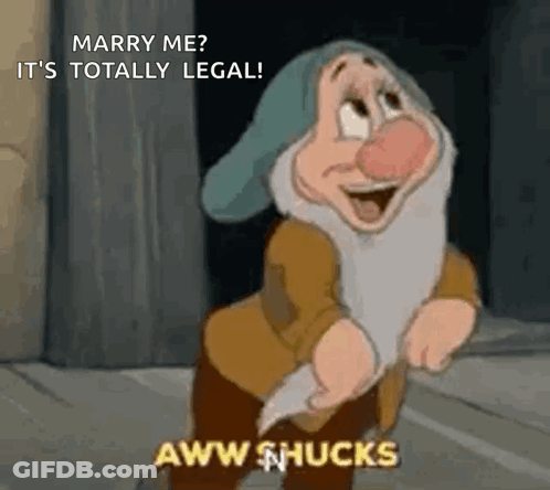Snow White Dwarf Saying Marry Me GIF