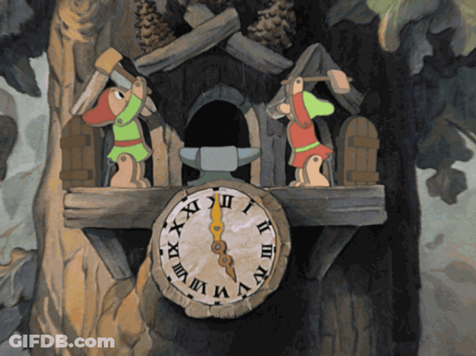 Snow White Dwarves With Clock GIF