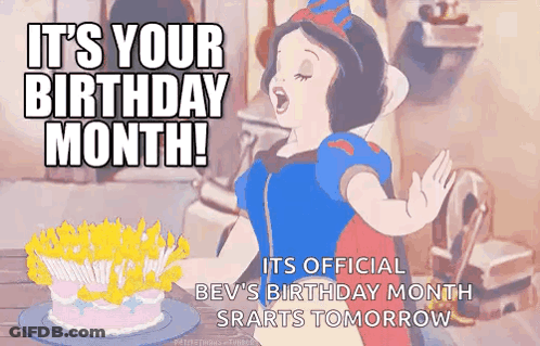 Snow White From Snow White And The Seven Dwarfs Is Celebrating Her Birthday With A Cake And Candles . GIF
