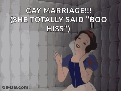 Snow White Gay Marriage Boo Hiss GIF