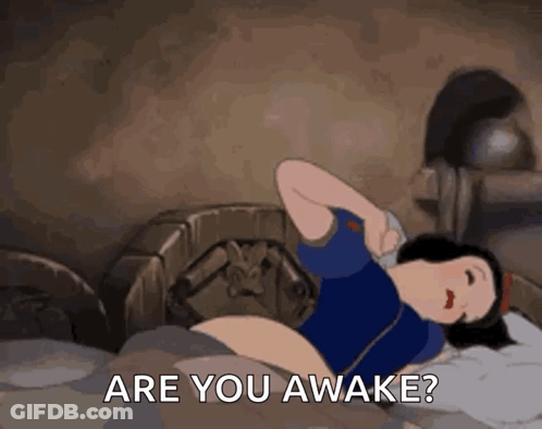Snow White Lying In Bed Are You Awake GIF