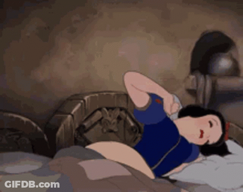 Snow White Lying In Bed With Spider GIF