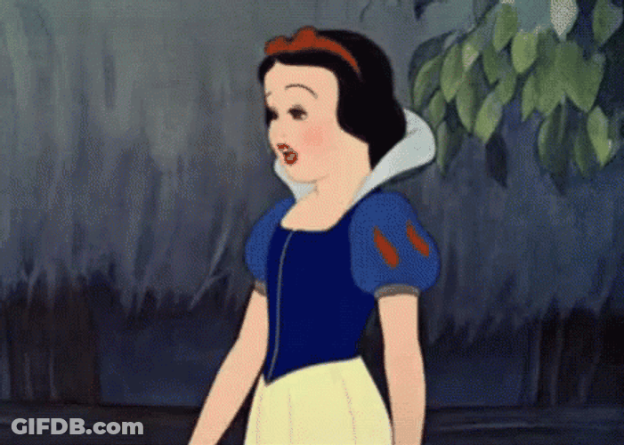 Snow White Waving Goodbye Flying Kiss GIF