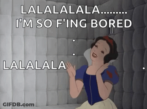 Snow White Wearing Headphones Says Lalalalala Im So F Ing Bored GIF