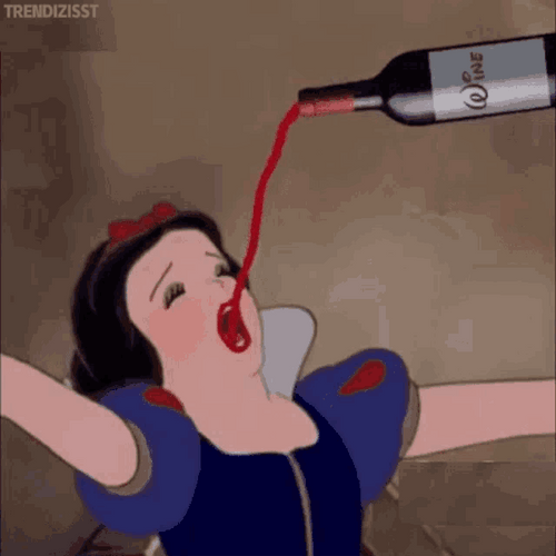 Snow White Wine Drinking GIF
