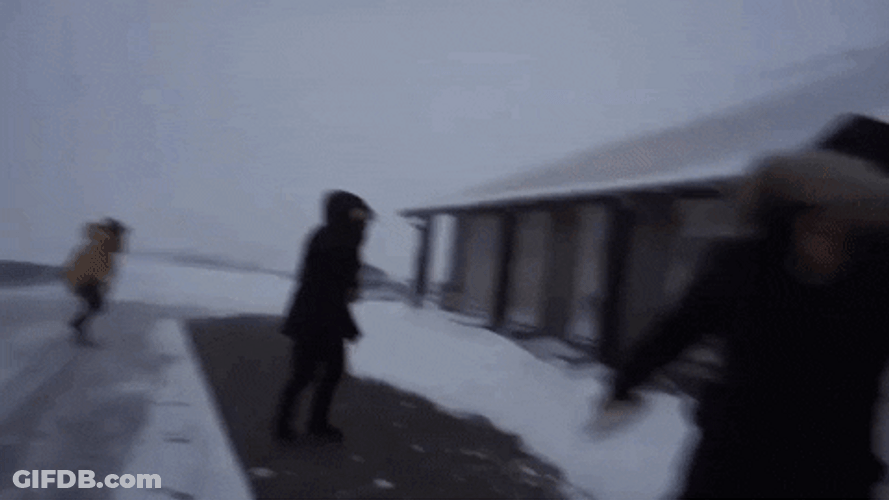 Snow Wind Blowing A Woman GIF