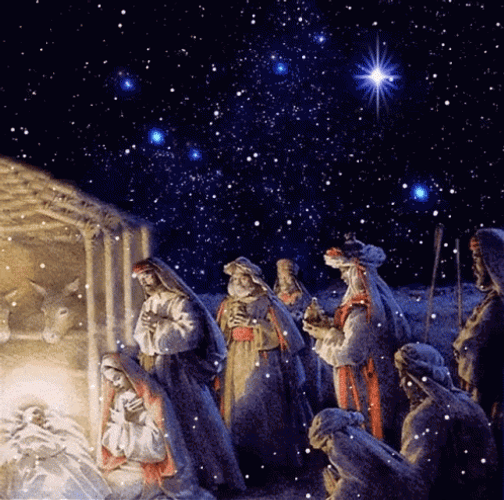 Snow Winter Night Nativity Of Jesus Christ GIF