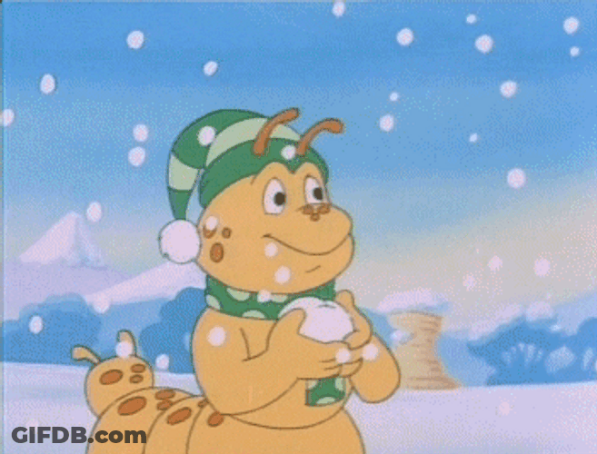 Snowball Cartoon Caterpillar Grubby GIF