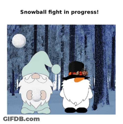 Snowball Fight Winter Elf GIF