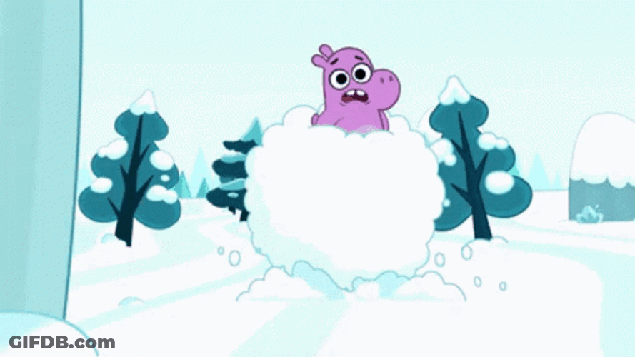 Snowball Rolling Cute Pikwik Pack Friends GIF