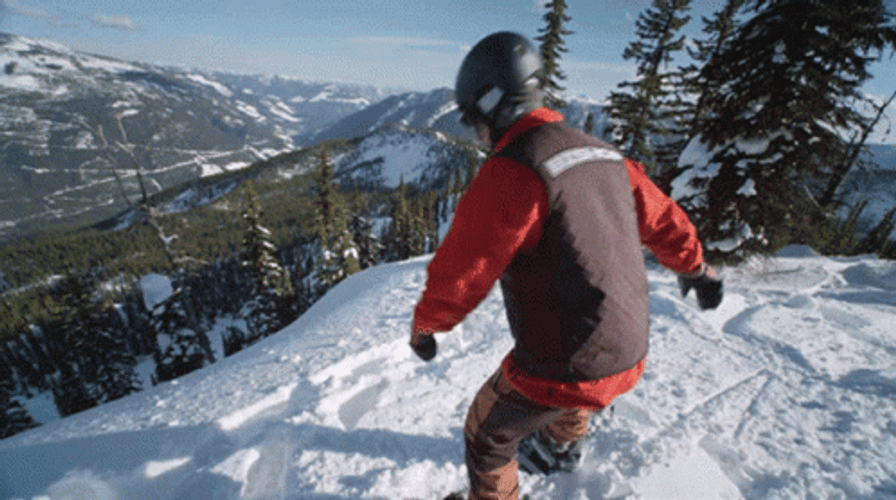 Snowboarding Cliff Fall Nature GIF
