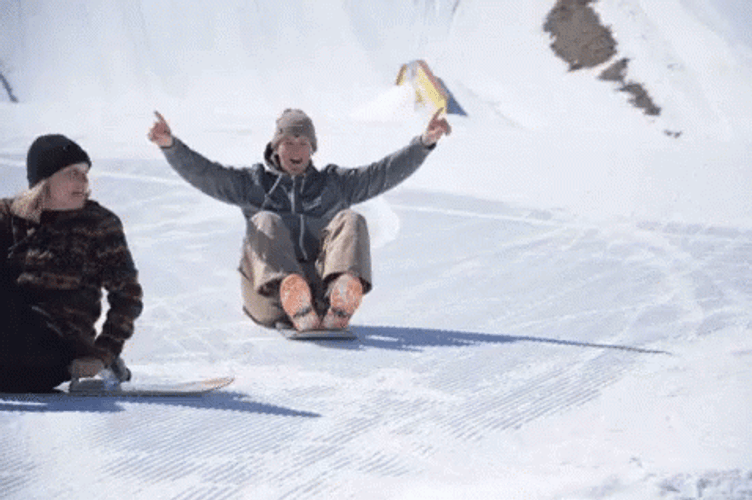 Snowboarding Funny Slide GIF