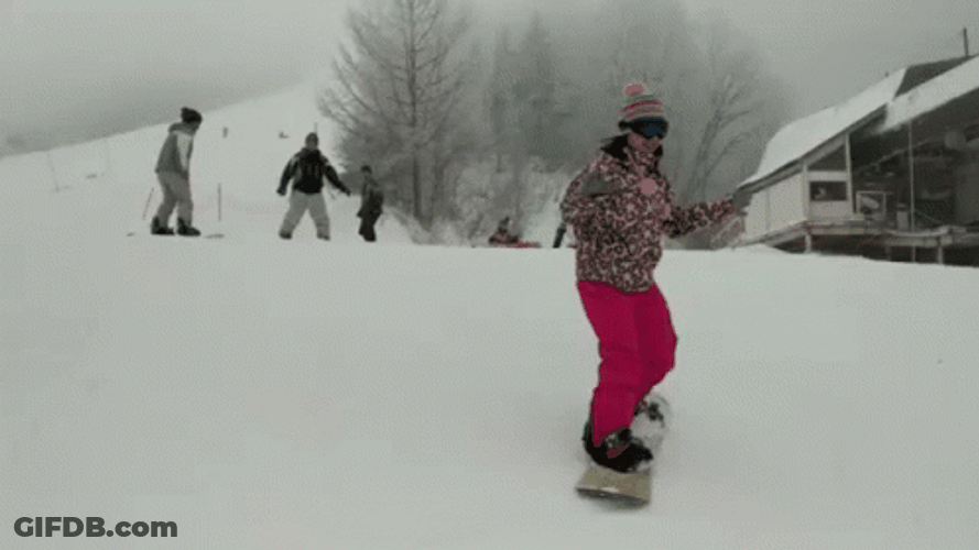 Snowboarding Glide Epic Fail GIF