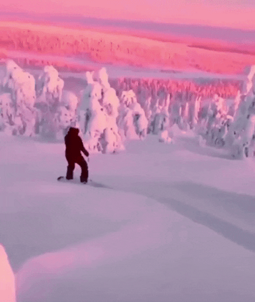 Snowboarding Landscape Nature GIF