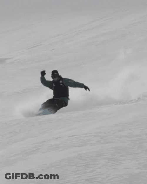 Snowboarding Snow Dust Slide GIF