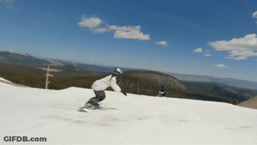 Snowboarding Spin Trick Slide GIF