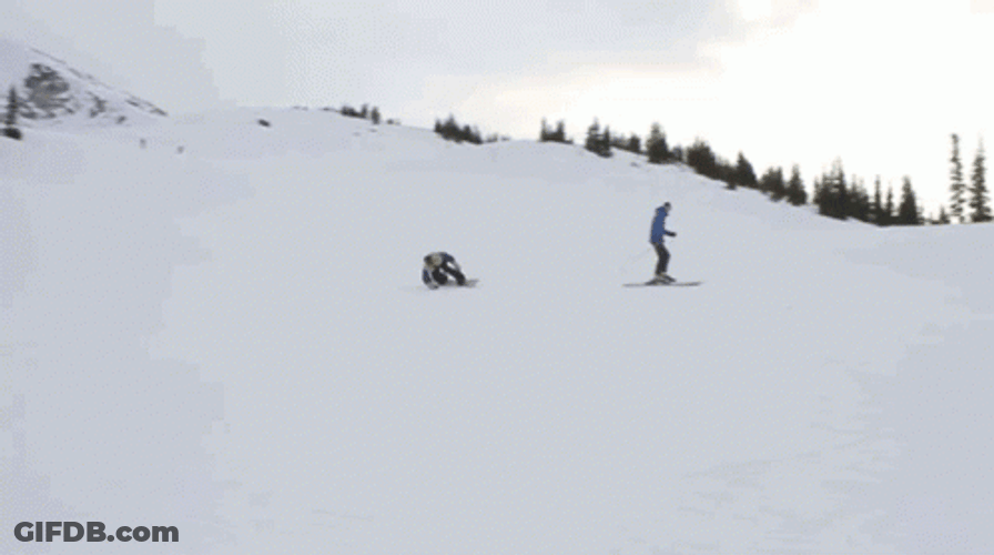 Snowboarding Trick Kid Spin Slide GIF