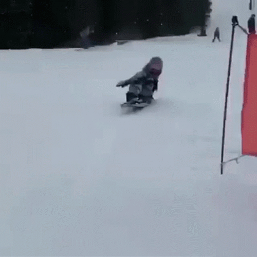 Snowboarding Winter Snow Kid Slide GIF