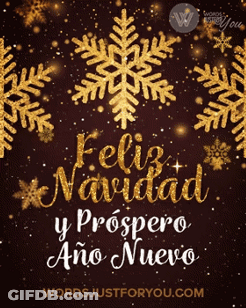 Snowflakes Feliz Navidad Digital Art GIF