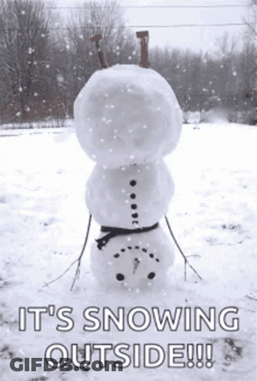 Snowing At Inverted Snowman GIF