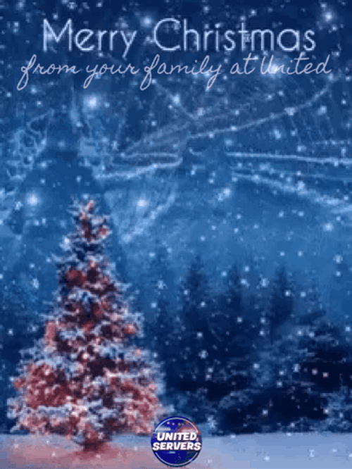 Snowing Evening Christmas Card GIF