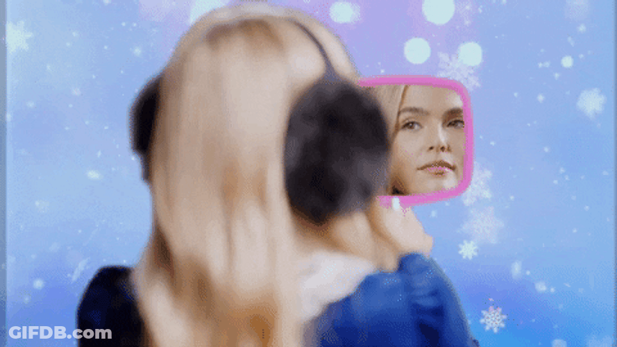 Snowing In The Mirror GIF