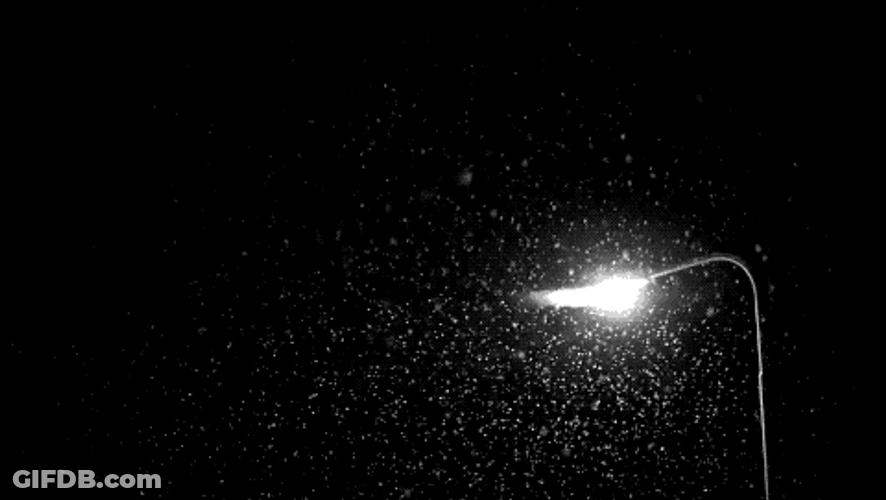 Snowing On Street Lamp GIF