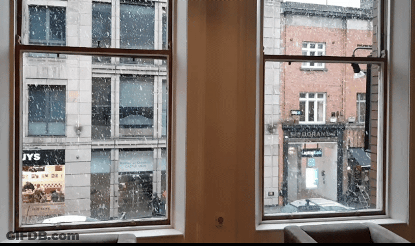 Snowing Window Scenery GIF