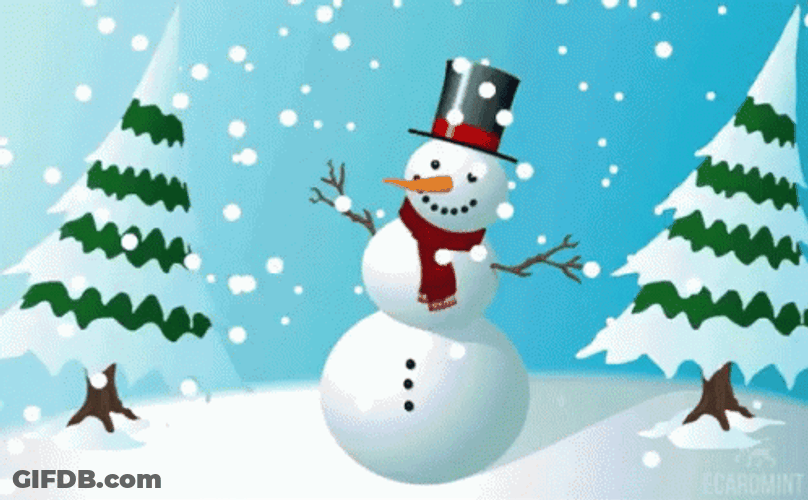 Snowman Dancing In The Wind GIF