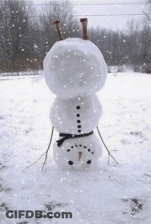 Snowman Got Stuck GIF