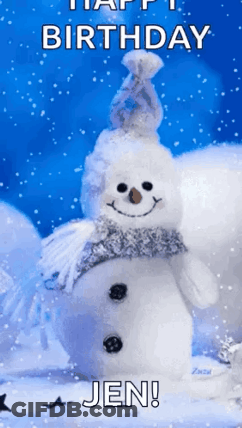 Snowman Happy Birthday GIF
