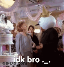 Snowman Head Man Talking To Woman Says IDK Bro GIF