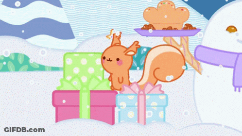 Snowman Holding Plate Of Food GIF