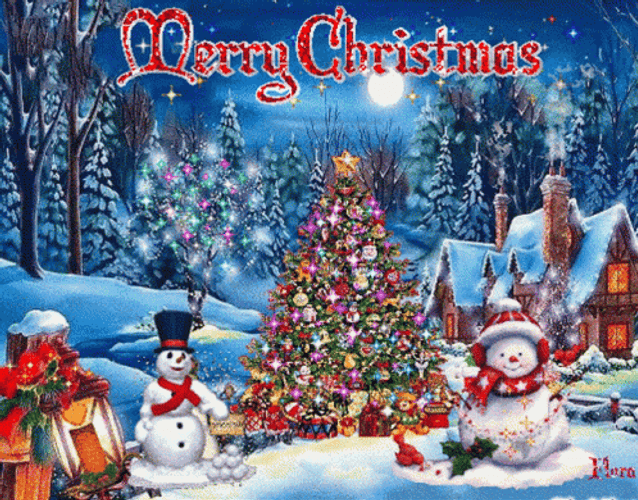 Snowman In A White Xmas GIF