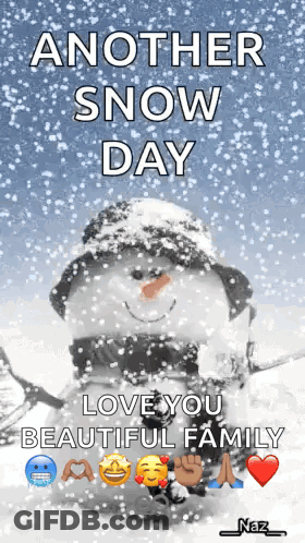 Snowman In Snow Saying Love You GIF