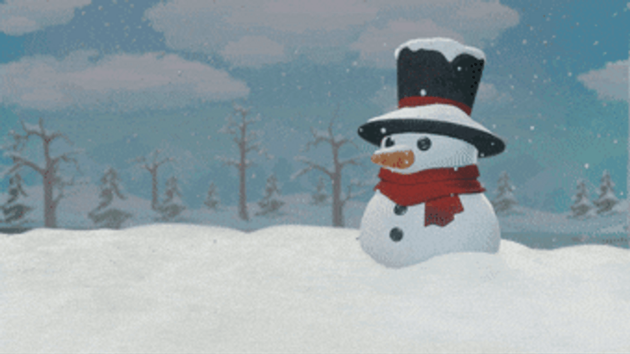 Snowman In Snow GIF