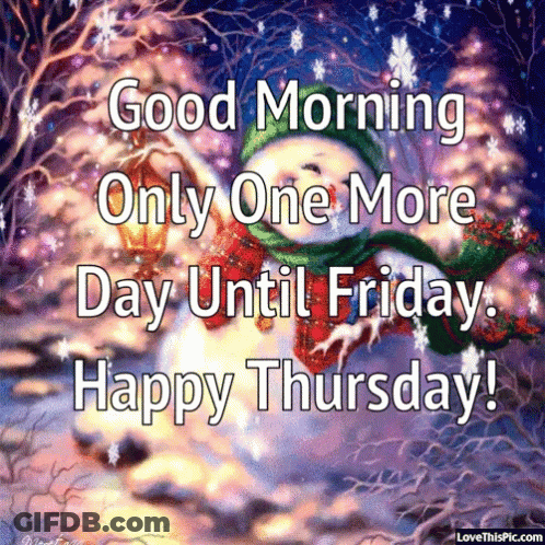 Snowman Saying Good Morning One More Day Until Friday GIF