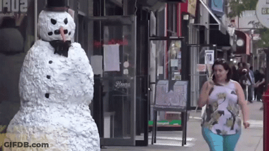 Snowman Scary Prank GIF