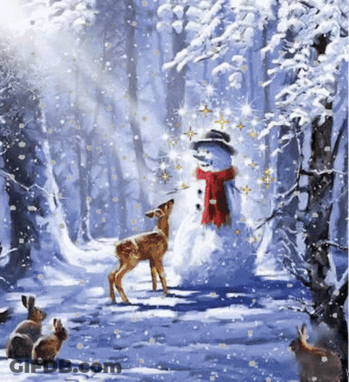 Snowman Snow Animals GIF