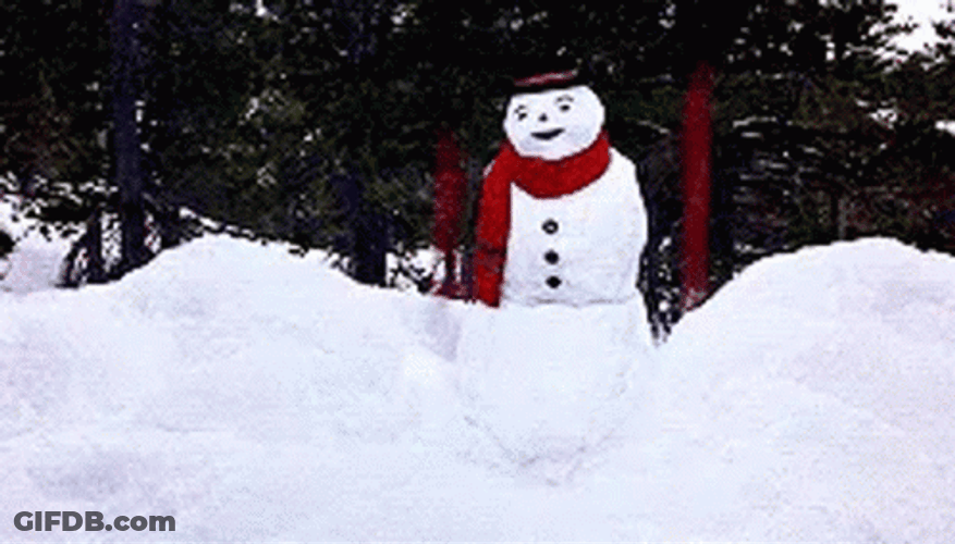Snowman Snowball Fight GIF