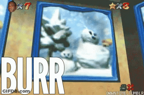 Snowman Video Game Saying Burr GIF